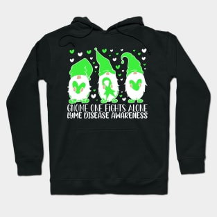 Lyme Disease Awareness Gnome One Fights Alone Lyme Hoodie